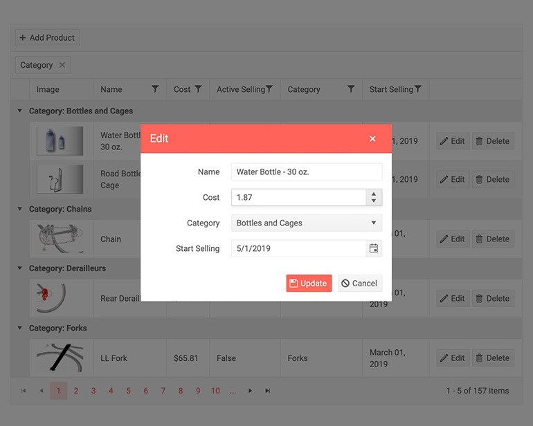 Telerik UI for Blazor Data Grid Editing Example